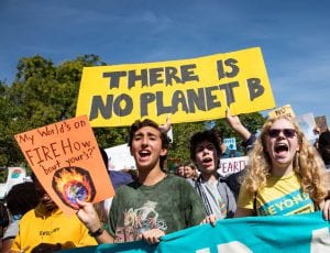 Students protesting climate change