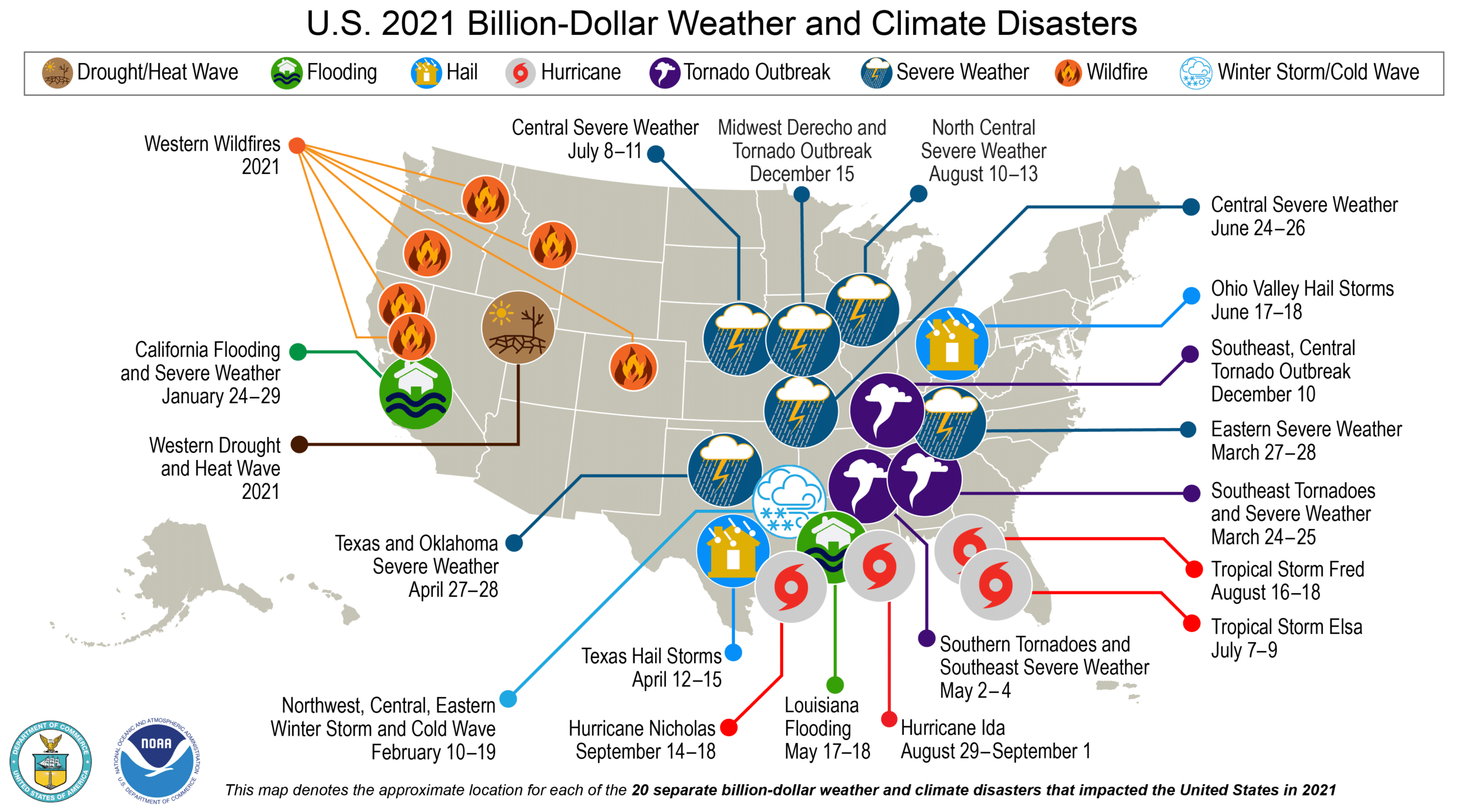 U.S. 2021 Billion-Dollar Weather and Climate Disaster