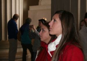 Students at Lincoln Memorial
