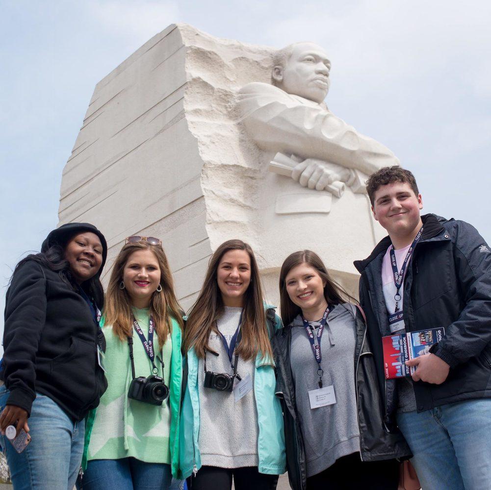 Students at MLK memorial