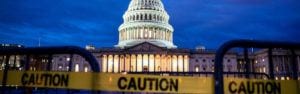 Caution US Capitol Governemnt Shutdown