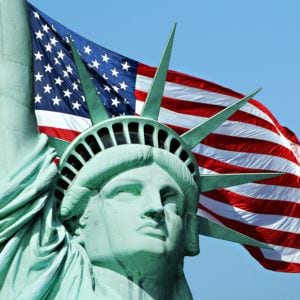 Statue of Liberty US Flag