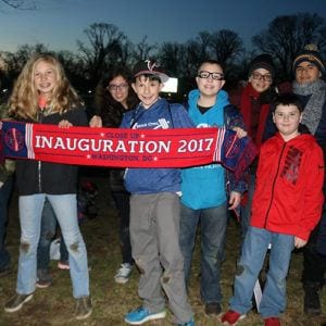 Middle school students on 2017 US President Inauguration program