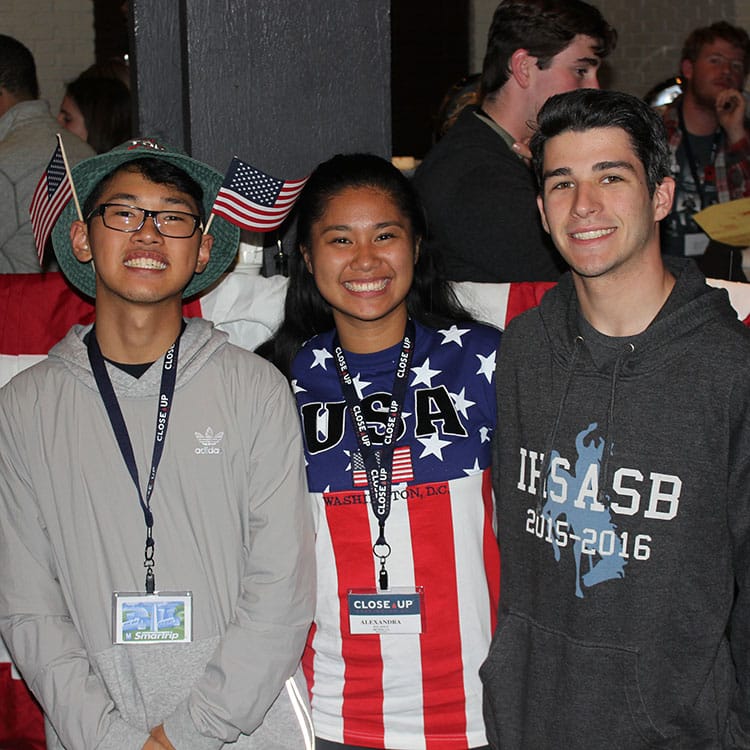 High school students celebrating Presidential Inauguration in Washington, DC