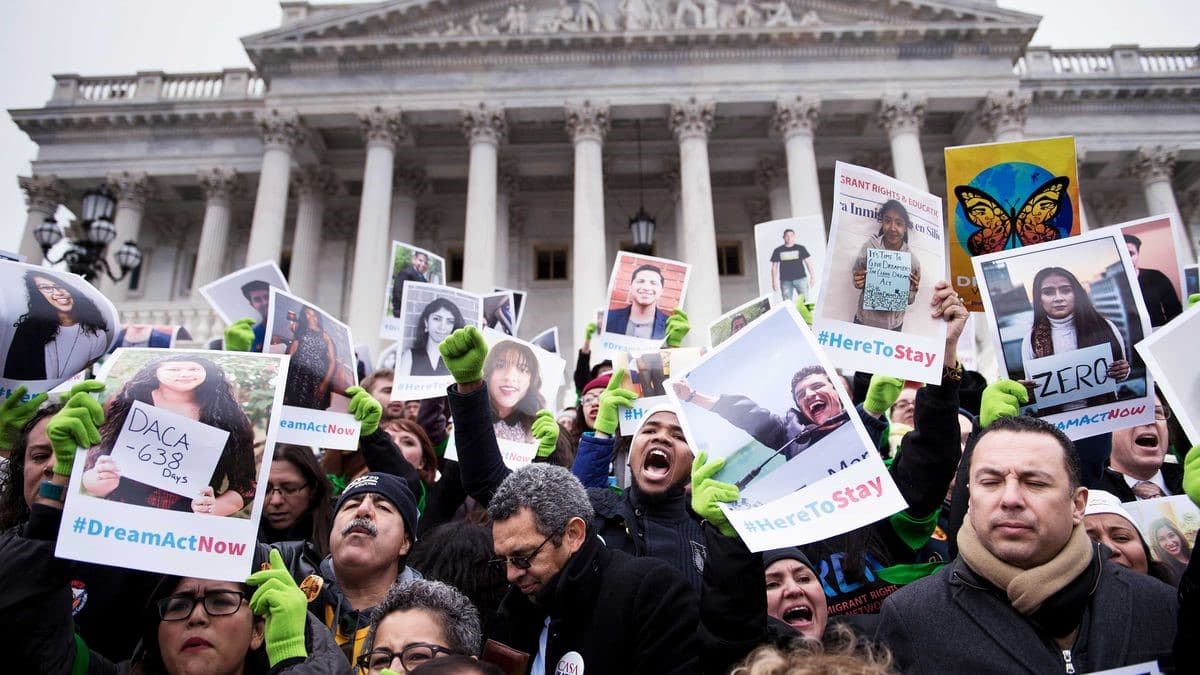 Protestors in front of Supreme Court in Washington, DC