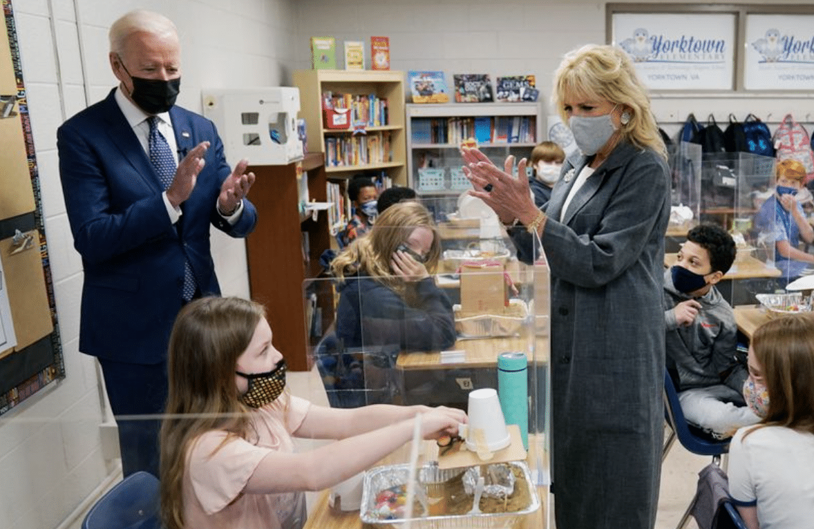 Joe and Jill Biden at School